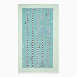 West Elm Pool Laps Scene Beach Towel