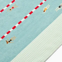 West Elm Pool Laps Scene Beach Towel