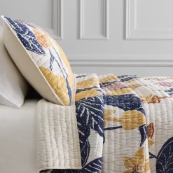 West Elm Poppy Floral Stitch Quilt & Shams