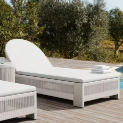 West Elm Porto Aluminum Outdoor Chaise Lounge