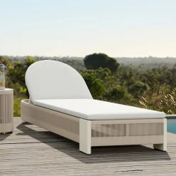 West Elm Porto Aluminum Outdoor Chaise Lounge & Side Table