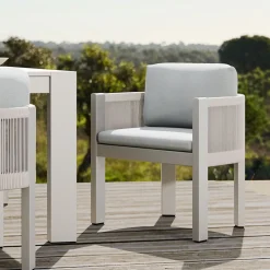 West Elm Porto Aluminum Outdoor Dining Arm Chair