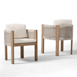 West Elm Porto Outdoor Dining Arm Chair Replacement Cushions