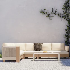 West Elm Porto Outdoor 4-Piece L-Shaped Sectional (129")