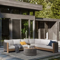West Elm Porto Outdoor 4-Piece L-Shaped Sectional (129")