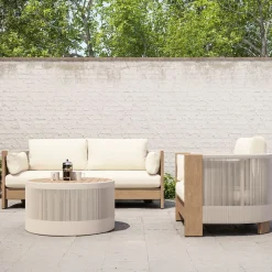West Elm Porto Outdoor Sofa, Lounge Chair & Coffee Table Set