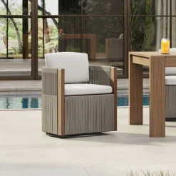 West Elm Porto Outdoor Swivel Dining Chair
