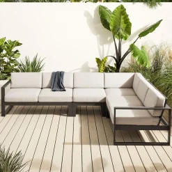 West Elm Portside Aluminum Outdoor 4-Piece L-Shaped Sectional (121")