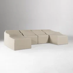 West Elm Portside Aluminum Outdoor 4-Piece U-Shaped Sectional Protective Cover