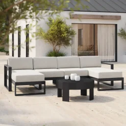 West Elm Portside Aluminum Outdoor 4-Piece U-Shaped Sectional Protective Cover