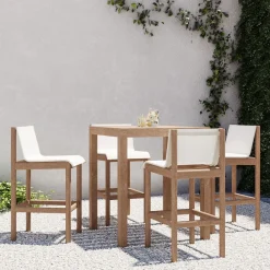 West Elm Portside Outdoor Bar Table (35") & Cusco Stools Set
