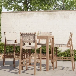 West Elm Portside Outdoor Bar Table (35") & Granada Stools Set