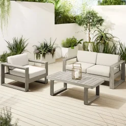 West Elm Portside Outdoor Sofa, Lounge Chair & Coffee Table Set
