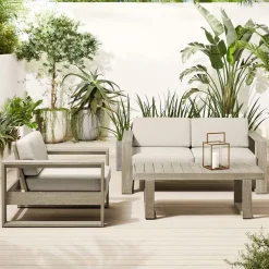 West Elm Portside Outdoor Sofa, Lounge Chair & Coffee Table Set