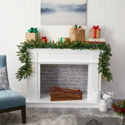 West Elm Pre-Lit Faux Christmas Pine Garland