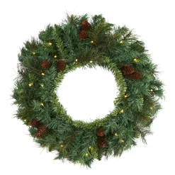 West Elm Pre-Lit Faux Mixed Pine Wreath