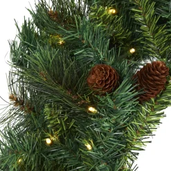 West Elm Pre-Lit Faux Mixed Pine Wreath