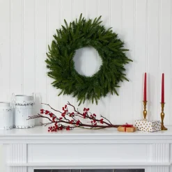 West Elm Pre-Lit Faux Pine Wreath