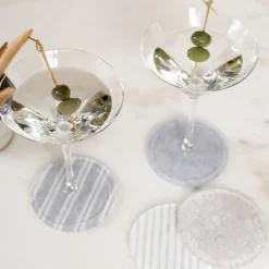 West Elm Proper Table Eliot Ticking Stripe Coaster (Set of 4)