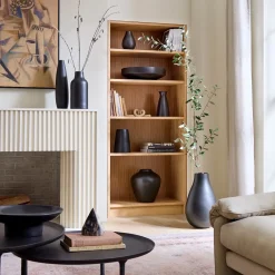 West Elm Pure Black Matte Ceramic Vases