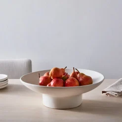 West Elm Pure Ceramic Footed Decorative Bowl