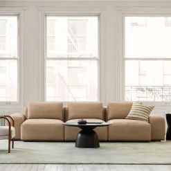 West Elm Quinten Leather Modular Sofa (130")