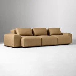 West Elm Quinten Leather Modular Sofa (130")