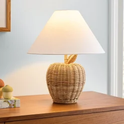 Kids West Elm Rattan Apple Table Lamp (18")