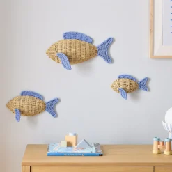 Kids West Elm Rattan Fish Wall Art (Set of 3)