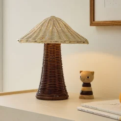 West Elm Rattan Mushroom Lamp (12")