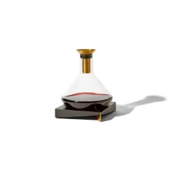 West Elm RBT Decanter w/ Wood Coaster