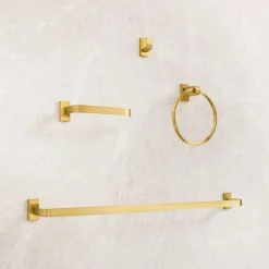 West Elm Reeded Bathroom Hardware - Antique Brass