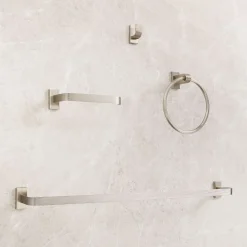 West Elm Reeded Bathroom Hardware - Brushed Nickel