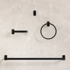 West Elm Reeded Bathroom Hardware - Matte Black