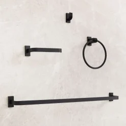West Elm Reeded Bathroom Hardware - Matte Black
