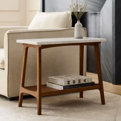 West Elm Reeve Mid-Century Marble Side Table (28")