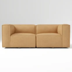 West Elm Remi Leather Modular Sofa (72"–108")