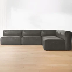 West Elm Remi Modular Leather 5-Piece L-Shaped Sectional (108")