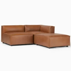 West Elm Remi Modular Leather 3-Piece Sectional (72")