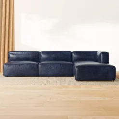 West Elm Remi Modular Leather 4-Piece Sectional (108")