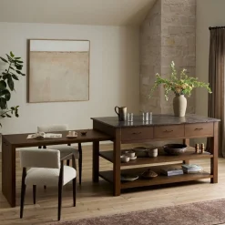 West Elm Rhosyn Marble Kitchen Island (65"–117")