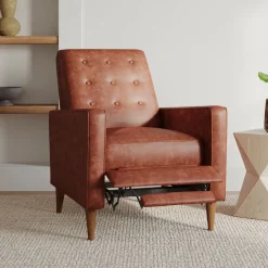 West Elm Rhys Mid-Century Leather Recliner