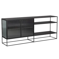 West Elm Ridged Glass & Metal Buffet (–)