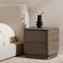 West Elm Rina Curved 2-Drawer Pedestal Nightstand (20")
