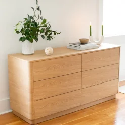 West Elm Rina Curved Pedestal 6-Drawer Dresser