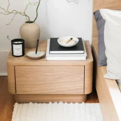 West Elm Rina Curved Pedestal Nightstand (20")