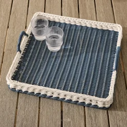 West Elm Ronny Outdoor Wicker Square Tray