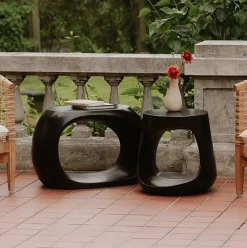 West Elm Rounded Outdoor Cutout Side Table ( – )