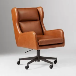 West Elm Ryder Leather Swivel Office Chair