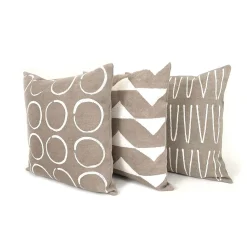 West Elm Sadza Batik Triangles Pillow Cover - Taupe